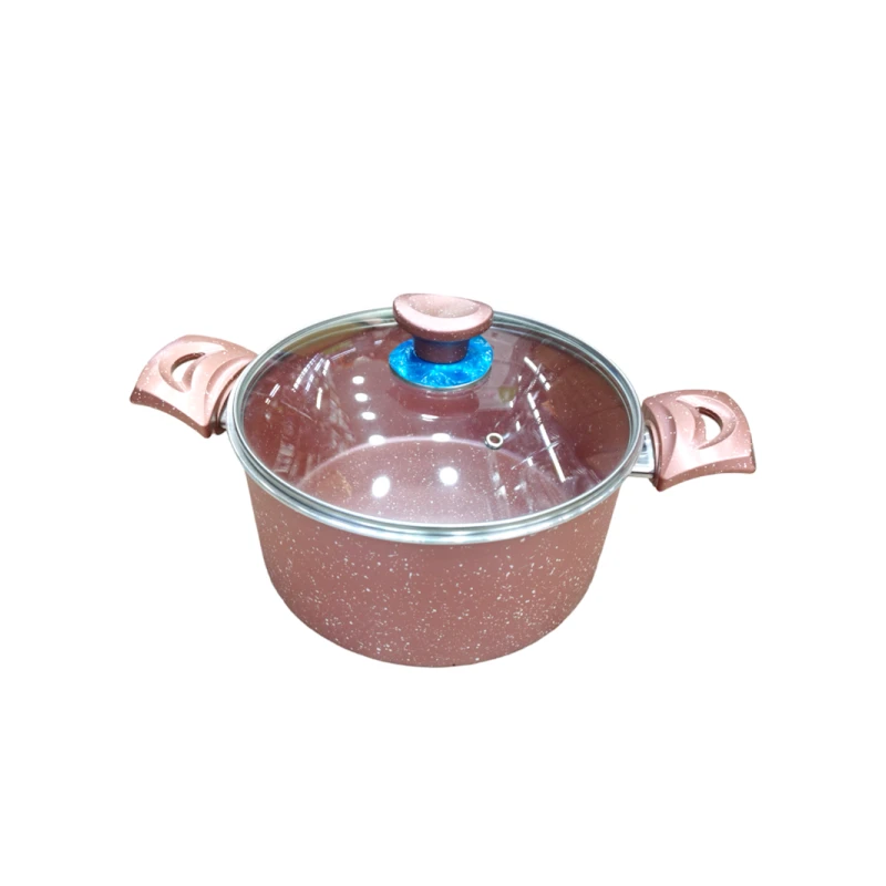 Кастрюля Ozguven HMSD_QP30 гранит, розовая, 30 см