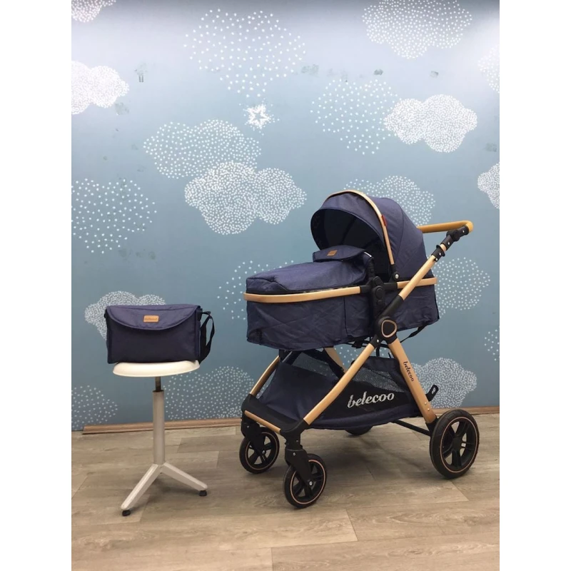 Детская коляска Belecoo A128, синяя