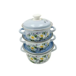 Набор кастрюль Керченская эмаль Полесье1, 3 шт, 1500/2300/3000 мл, сталь, с крышкой, разноцветный Набор кастрюль Керченская эмаль Полесье1, 3 шт, 1500/2300/3000 мл, сталь, с крышкой, разноцветный