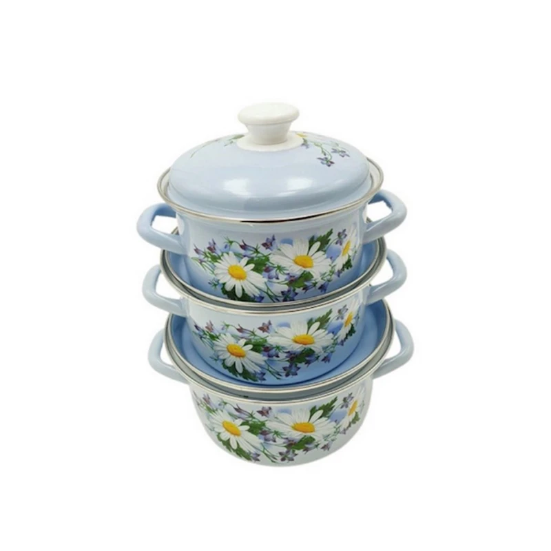 Набор кастрюль Керченская эмаль Полесье1, 3 шт, 1500/2300/3000 мл, сталь, с крышкой, разноцветный Набор кастрюль Керченская эмаль Полесье1, 3 шт, 1500/2300/3000 мл, сталь, с крышкой, разноцветный