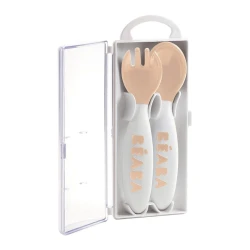 Набор ложка и вилка Beaba, розовый, 7x2x15 см