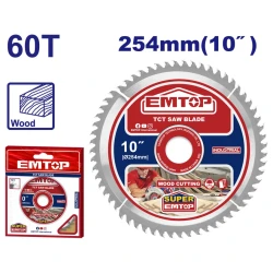 Диск отрезной по дереву Emtop ETCT125423, 254 мм