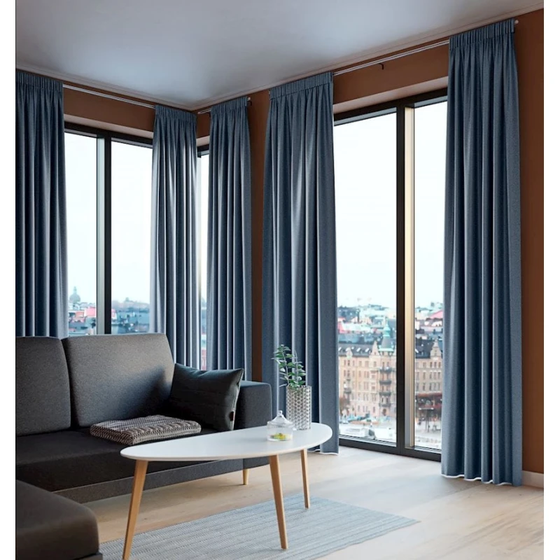 Штора JYSK Amungen, 140x300 см, полиэстер, синий Штора JYSK Amungen, 140x300 см, полиэстер, синий