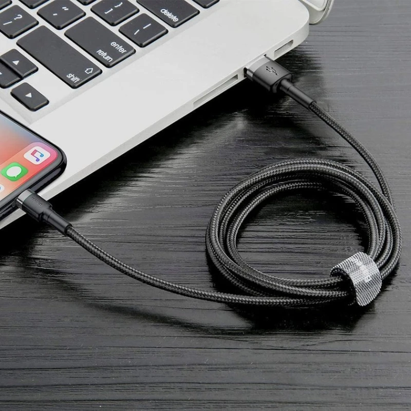 Кабель USB Baseus cafule Lightning Cable, серый