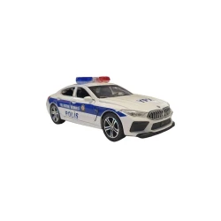 Полицейский автомобиль YPX, белый, метал, 15х6 см Полицейский автомобиль YPX, белый, метал, 15х6 см