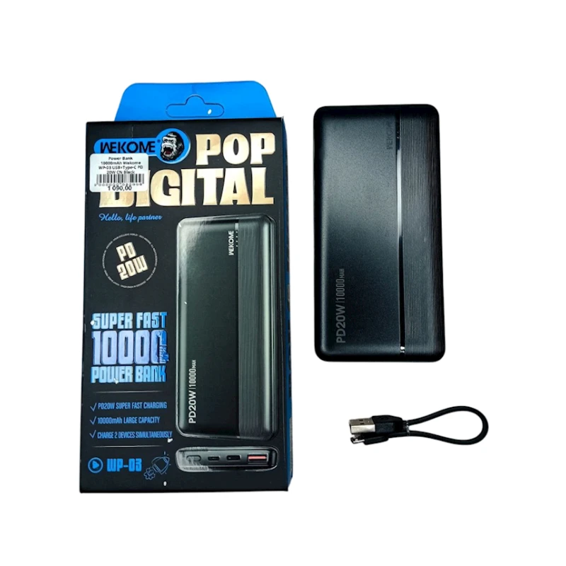Внешний аккумулятор Wekome WP-03 10000 mAh Black Внешний аккумулятор Wekome WP-03 10000 mAh Black
