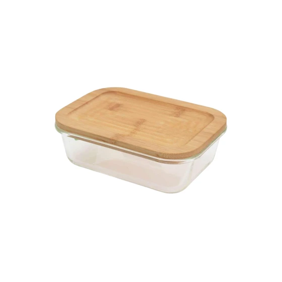 Konteyner Excellent Houseware, 640 ml, bambuk/şüşə Konteyner Excellent Houseware, 640 ml, bambuk/şüşə