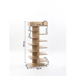 Подставка для обуви Letta, 50х32х125 см, ЛДСП, бежевая Подставка для обуви Letta, 50х32х125 см, ЛДСП, бежевая