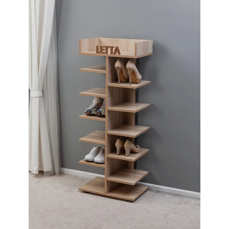 Подставка для обуви Letta, 50х32х125 см, ЛДСП, бежевая Подставка для обуви Letta, 50х32х125 см, ЛДСП, бежевая