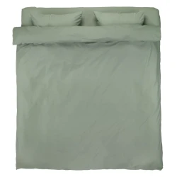 Комплект постельного белья JYSK Ellen, пододеяльник 200x220 простыня 240x260, наволочки 50х70/75, двуспальный, зеленый, хлопок