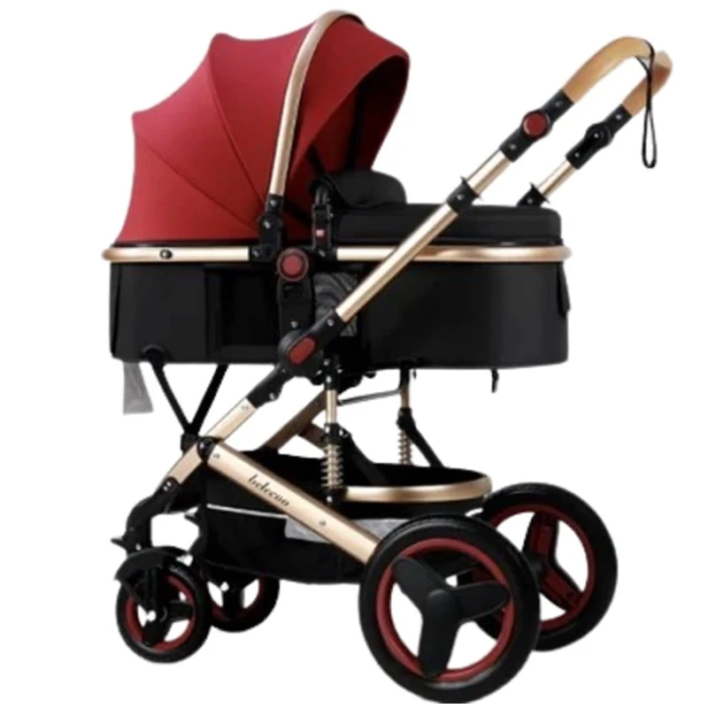 Детская коляска Belecoo 530W, черная/красная