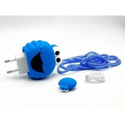 Şarj cihazı üçün çexol Cartoon, silikon, mavi