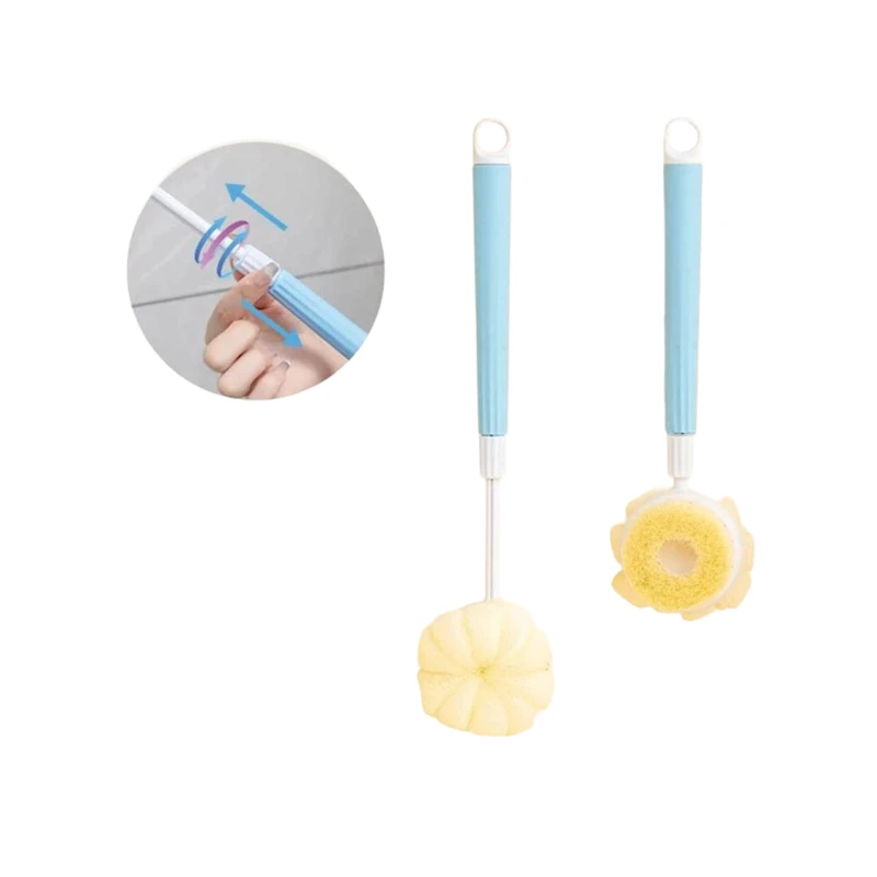 Мочалка для душа с рукояткой 3 в 1 banyo11 Голубая