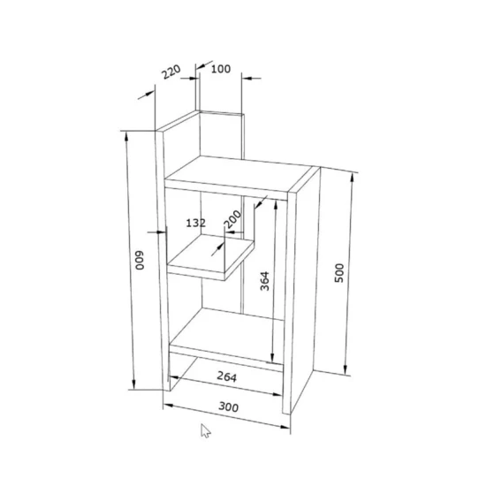 Тумба прикроватная Ev Plus Cansu, ЛДСП, белая, 60х30х22 см Тумба прикроватная Ev Plus Cansu, ЛДСП, белая, 60х30х22 см