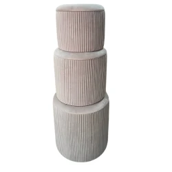 Пуфик, розовый, круглый, 3 шт Пуфик, розовый, круглый, 3 шт