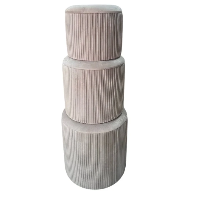 Пуфик, розовый, круглый, 3 шт Пуфик, розовый, круглый, 3 шт