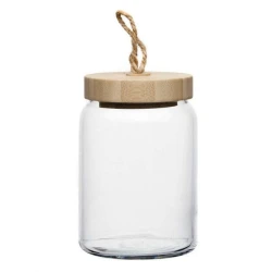 Банка для хранения Pasabahce Woody, 860 мл, стекло/бамбук, прозрачный