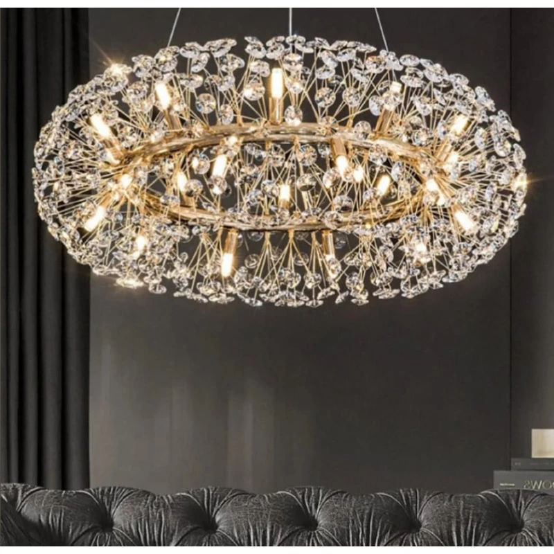 Люстра подвесная Şəms Aydınlatma 85006-500, 9xG9/LED, золотистая/хрусталь, размер 500 мм - 5179-500 Люстра подвесная Şəms Aydınlatma 85006-500, 9xG9/LED, золотистая/хрусталь, размер 500 мм - 5179-500