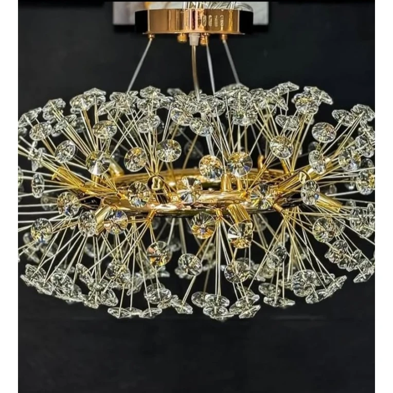 Люстра подвесная Şəms Aydınlatma 85006-500, 9xG9/LED, золотистая/хрусталь, размер 500 мм - 5179-500 Люстра подвесная Şəms Aydınlatma 85006-500, 9xG9/LED, золотистая/хрусталь, размер 500 мм - 5179-500