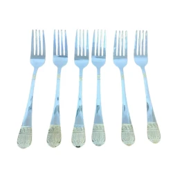 Desert çəngəli dəsti K106, 6 parça, 15 sm, gümüşü