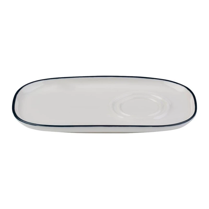 Блюдо ID-Fine Modest Navy Mesa, фарфор, белое/синее, 22 см Блюдо ID-Fine Modest Navy Mesa, фарфор, белое/синее, 22 см