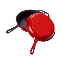 Tava Lava Frying Deep Combo, 26 sm, çuqun, qırmızı