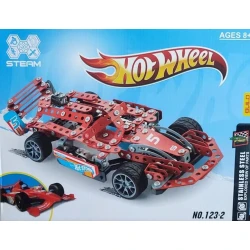 Конструктор металлический Steam Hot Whee, спортивная машина, 372 детали, красный Конструктор металлический Steam Hot Whee, спортивная машина, 372 детали, красный