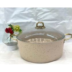 Кастрюля Eviz PP-EE-013, гранит, кремовый, 32 см