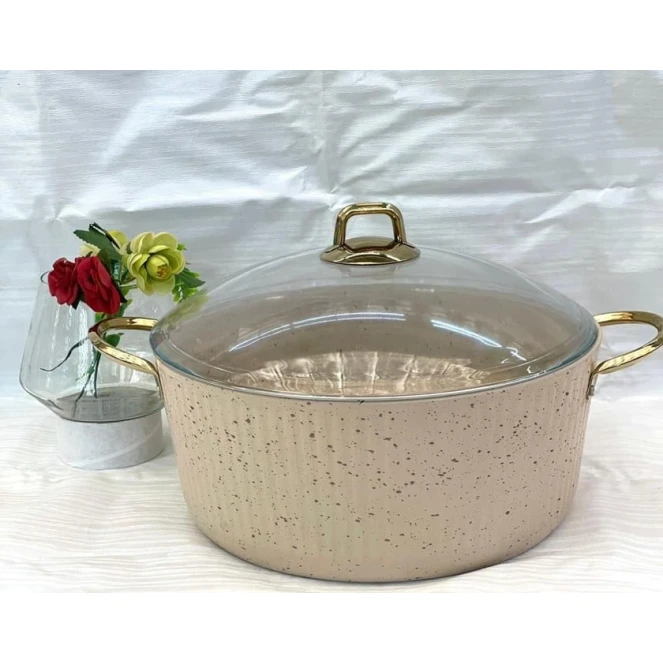 Кастрюля Eviz PP-EE-013, гранит, кремовый, 32 см