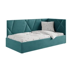 Односпальная кровать Art_tek_yataq 48, ламинат/текстиль, зеленая, 200x85x120 см