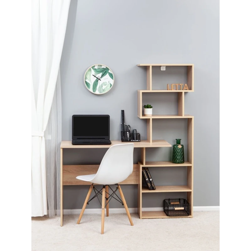 Компьютерный стол Letta ЛДСП, бежевый, 75х40х131 см Компьютерный стол Letta ЛДСП, бежевый, 75х40х131 см