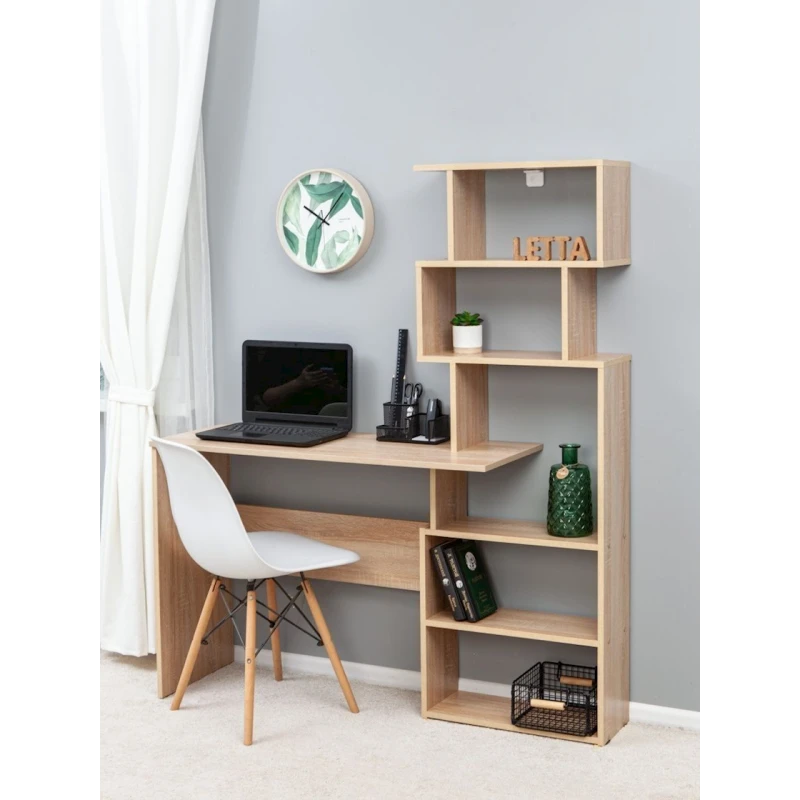 Компьютерный стол Letta ЛДСП, бежевый, 75х40х131 см Компьютерный стол Letta ЛДСП, бежевый, 75х40х131 см