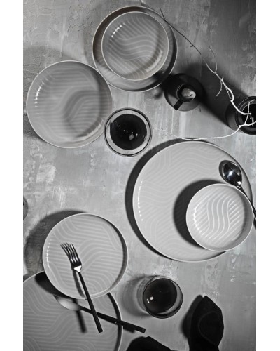 Boşqablar dəsti Kutahya Porselen Capri Moderna Pearl Dg-70, 24 parça, farfor, 6 nəfərlik, bej