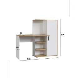 Письменный стол 3563_M3StolWadWhzol, белый/коричневый, 145x70x130 см Письменный стол 3563_M3StolWadWhzol, белый/коричневый, 145x70x130 см