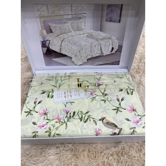 Yataq dəsti MiraNova LQ-062, yorğan üzü 200×230 sm, mələfə 245×250 sm, yastıq üzü 50×70 sm, avro, satin, rəngbərəng