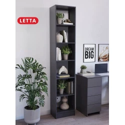 Stellaj 3563_L-M 2StelHighGray, 36x29x180 см, ЛДСП, серый