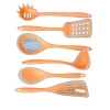Набор кухонных принадлежностей ZGH_00380, 7 шт, на подставке, силикон, оранжевый