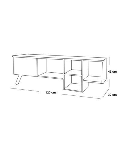 TV üçün tumba Ev Plus 12115843, LDSP, antrasit/qəhvəyi, 120x30x45 sm