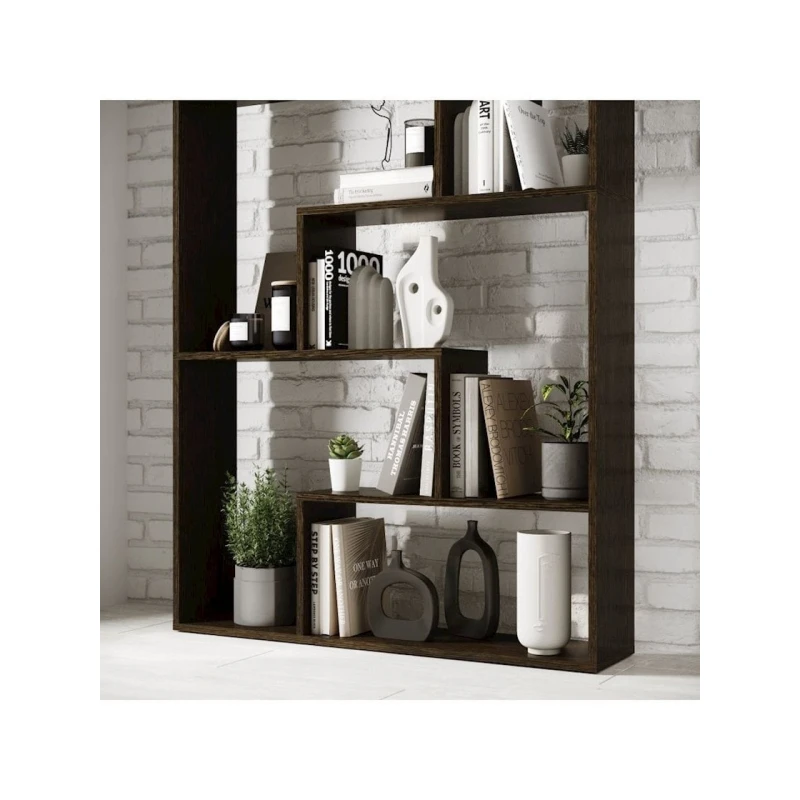 Стеллаж 3563_StellajLabirintVenge, 150x97.7x22 см, ЛДСП, коричневый