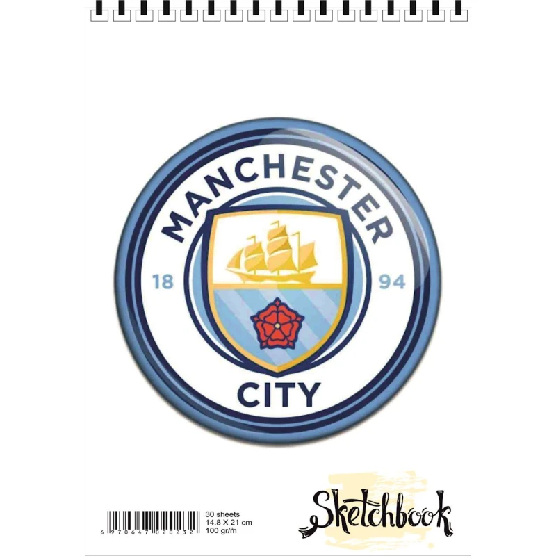 Блокнот Sketchbook Manchester City F.C., A5, 30 листов Блокнот Sketchbook Manchester City F.C., A5, 30 листов