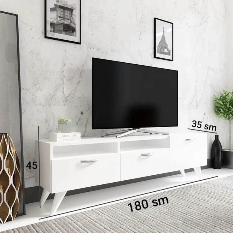 TV üçün tumba ev_12116158, laminat, ağ, 180x45x45 sm TV üçün tumba ev_12116158, laminat, ağ, 180x45x45 sm