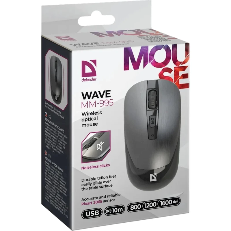 Мышь Defender Wave MM-995 Grey (52993)