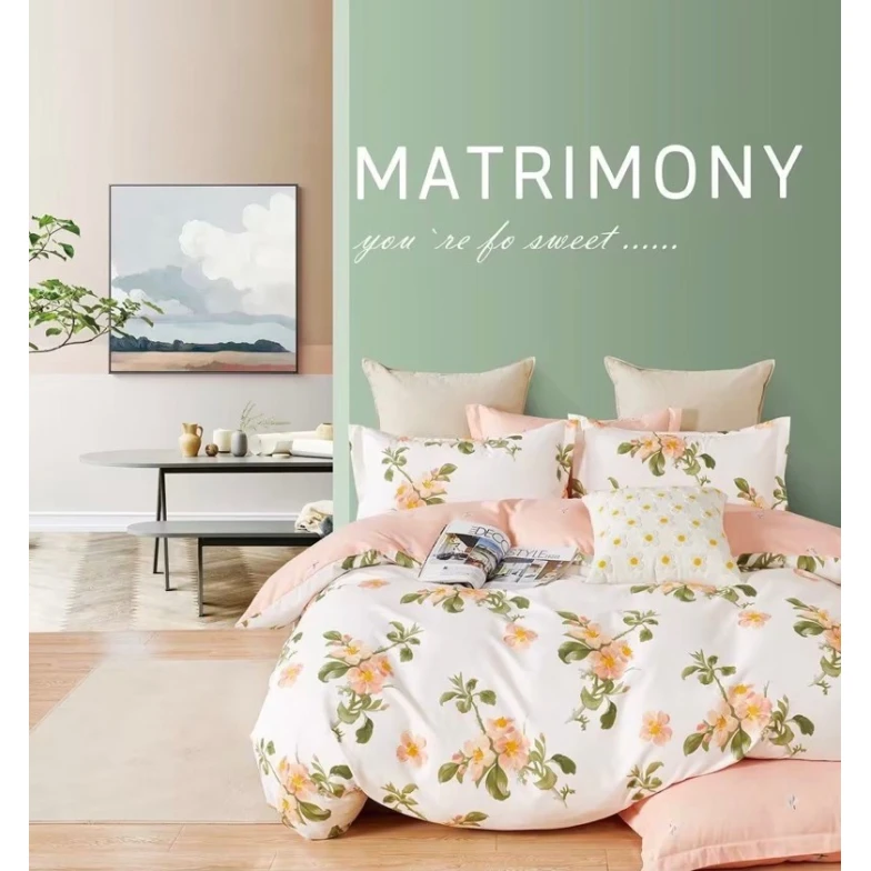 Комплект постельного белья Miss Helin SHA-00005991, пододеяльник 200x220 см, простыня 240x260 см, наволочка 50x70 см (2 шт), двуспальный, сатин/хлопок, разноцветный