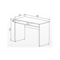 Письменный стол Letta 76x52x110 см, ЛДСП, белый