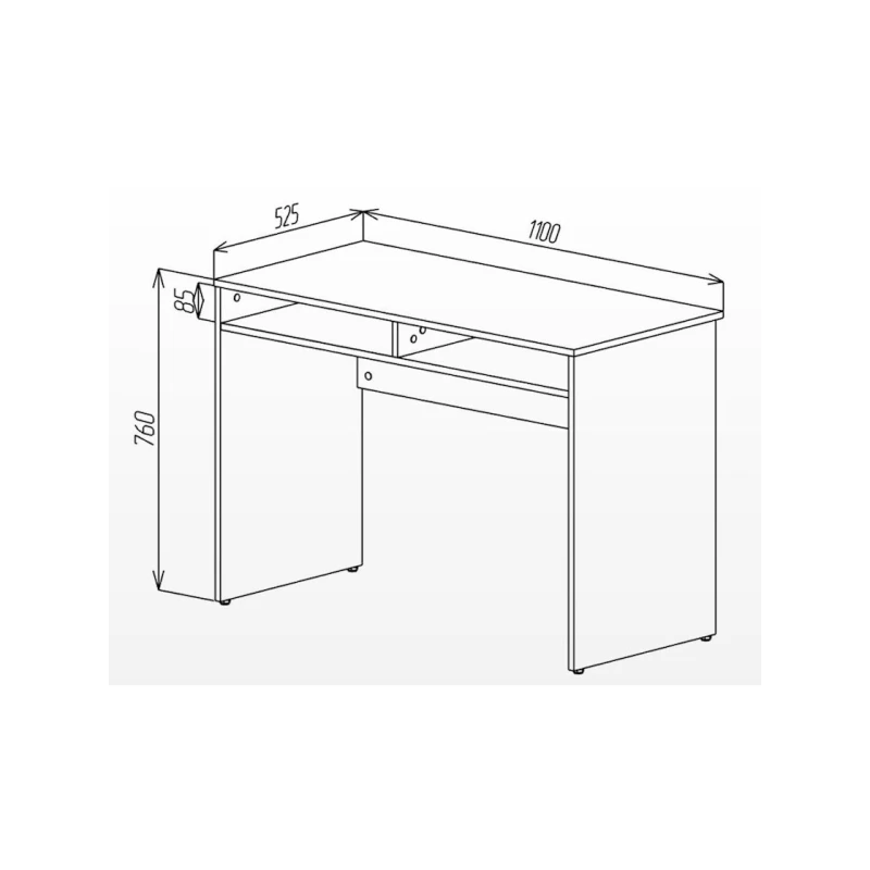 Письменный стол Letta 76x52x110 см, ЛДСП, белый Письменный стол Letta 76x52x110 см, ЛДСП, белый