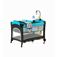 Manej-çarpayı Cool Baby 970 Light Blue, 4 yaşa qədər, 76x110x76 sm, mavi/qara