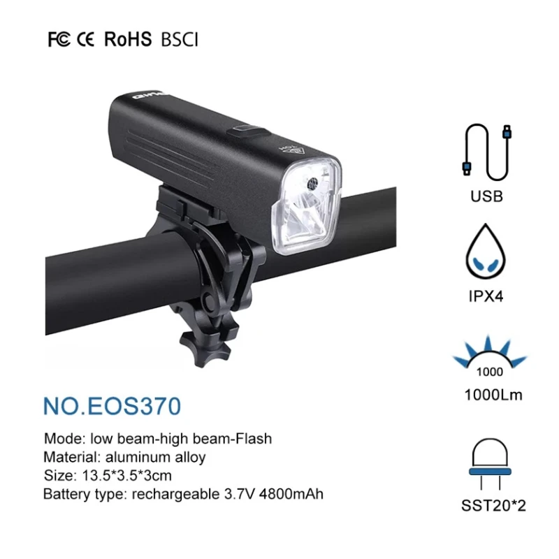 Velosiped üçün fənər Cycle Zone Ultra 1000 Lumen, USB ilə şarj olunan, Power Bank funksiyalı, LED, alüminium, suya davamlı, qara Velosiped üçün fənər Cycle Zone Ultra 1000 Lumen, USB ilə şarj olunan, Power Bank funksiyalı, LED, alüminium, suya davamlı, qara