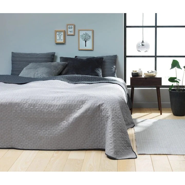 Покрывало JYSK Rosentre двуспальное, 240x260 см, серый