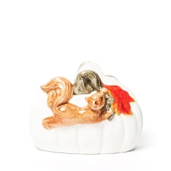 Салфетница в форме тыквы Hom-me, керамика, 13x6.5x10 см, разноцветная