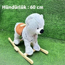 Yelləncək-oyuncaq ayı 2022-1, boz, 60 sm